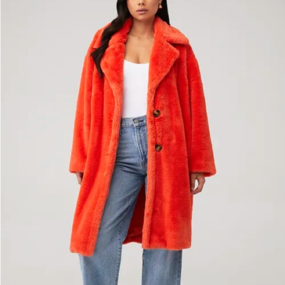 NWT Steve Madden Neon Coral Coat